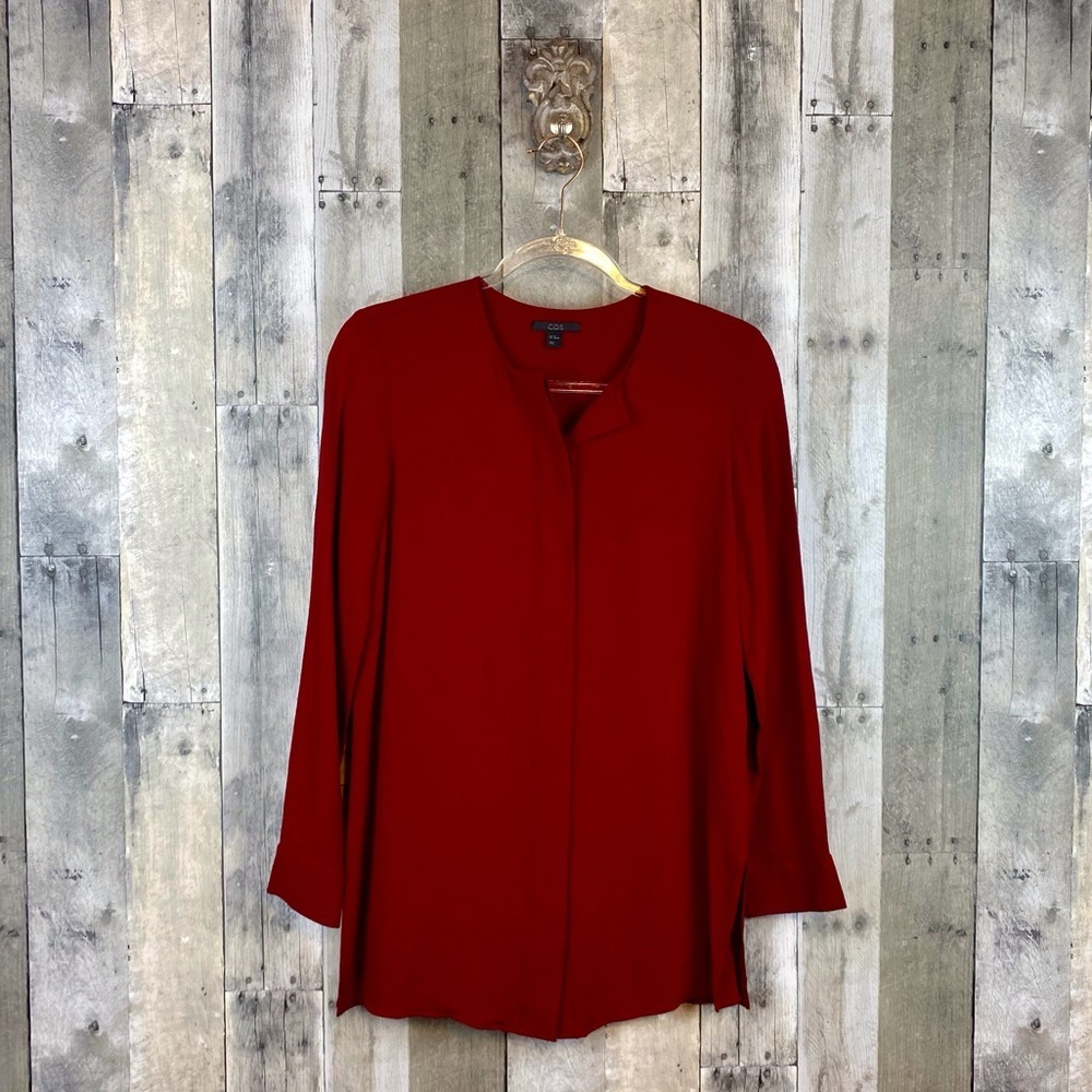 Cos Textured Hidden Placket Button Down Blouse In… - image 1